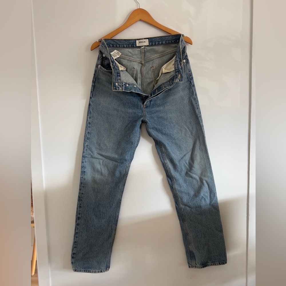 Agolde Classic Blue Straight Leg Vintage Wash Jeans